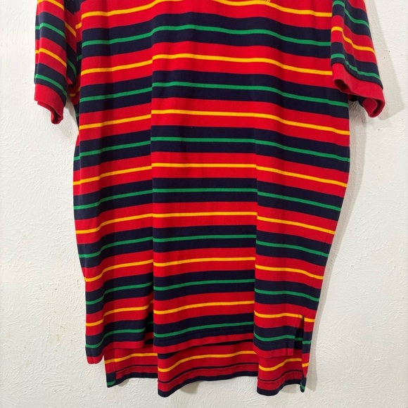 Polo Ralph Lauren Vintage multicolor striped polo shirt Sz Large - Picture 4 of 6